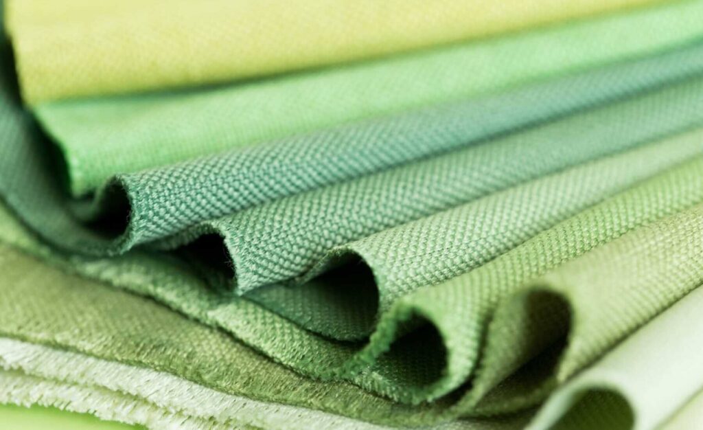 close up shot of various shades of green color fab M2F4Y23